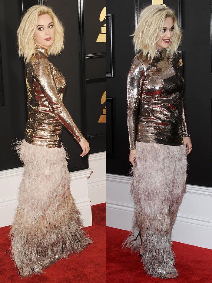 Katy Perry at the 59th Grammy Awards held at the Staples Center in Los Angeles, California, on February 12, 2017