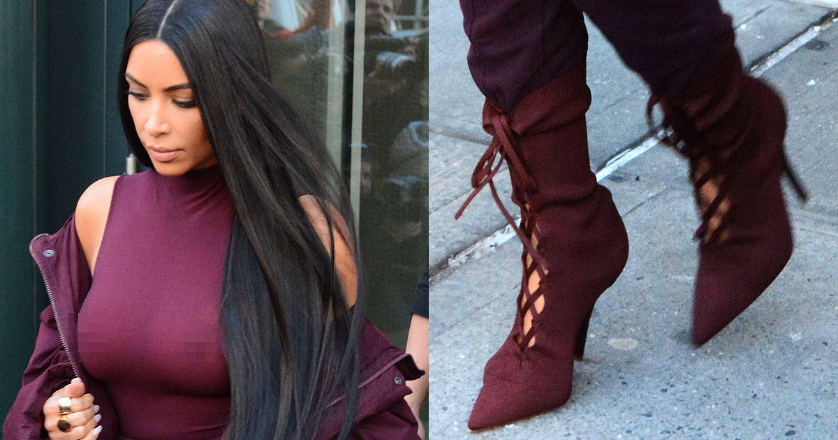kim kardashian burgundy outfit