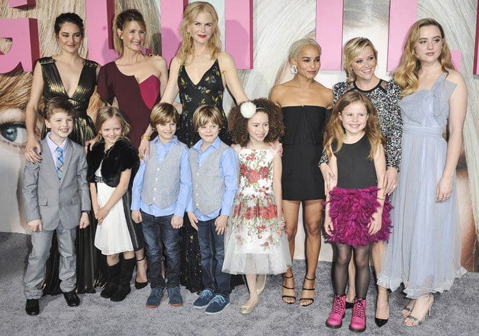 Laura Dern, Nicole Kidman, Shailene Woodley, Zoë Kravitz, Reese Witherspoon, Iain Armitage, Darby Camp, Chloe Coleman, Cameron Crovetti, Nicholas Crovetti, and Ivy George