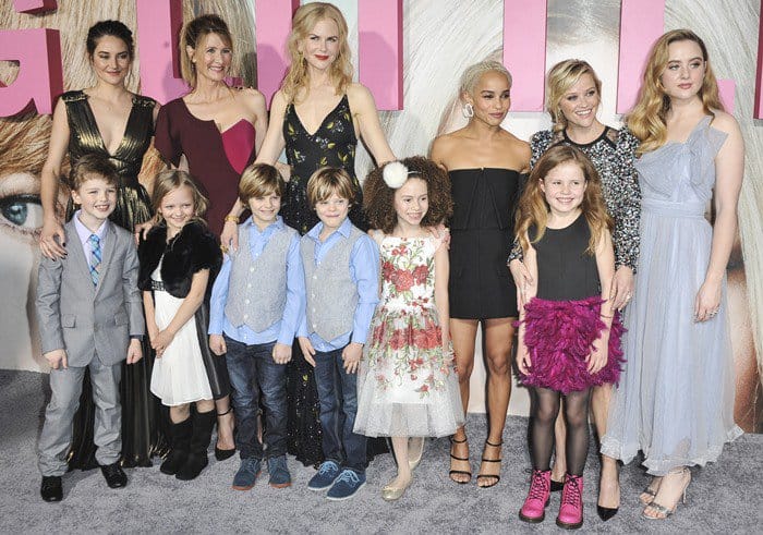 Laura Dern, Nicole Kidman, Shailene Woodley, Zoe Kravitz, Reese Witherspoon, Iain Armitage, Darby Camp, Chloe Coleman, Cameron Crovetti, Nicholas Crovetti, and Ivy George