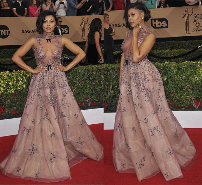 Taraji P. Henson in Reem Acra gown