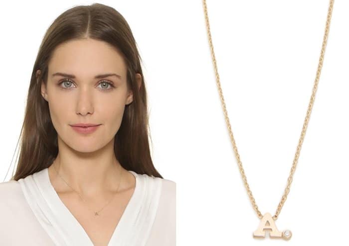 Zoe Chicco Initial Diamond Necklace