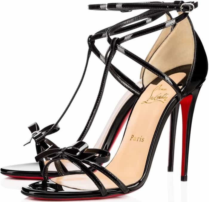 Christian Louboutin 'Blakissima' Sandals in Black Patent Leather