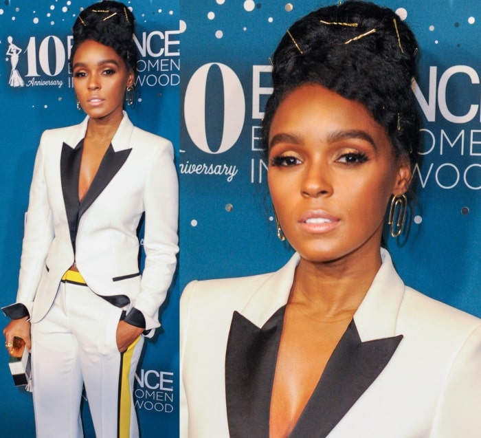 Janelle Monáe wearing a Barbara Bui two-piece suit at the 10th Annual Essence Black Women in Hollywood Awards