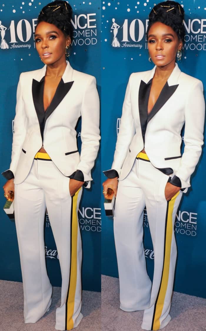 Janelle Monáe wearing a Barbara Bui two-piece suit at the 10th Annual Essence Black Women in Hollywood Awards