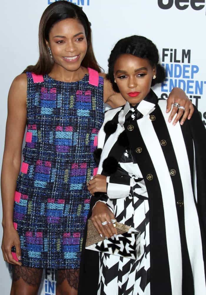 Janelle Monáe with Naomie Harris at the 2017 Film Independent Spirit Awards