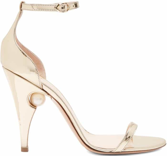 Nicholas Kirkwood ‘Penelope’ Sandals in Metallic Gold Leather