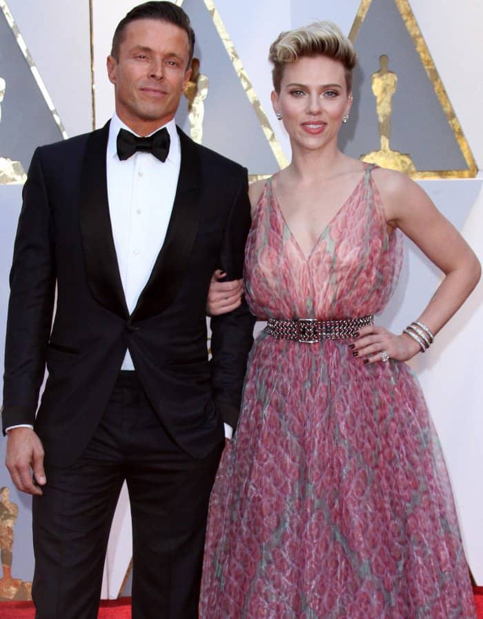 Scarlett Johansson with Joe Machota at the 89th Annual Academy Awards held at the Dolby Theatre at the Hollywood and Highland Center in Los Angeles, California, on February 26, 2017