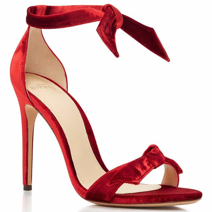 Alexandre Birman Clarita Red-Velvet Bow Sandals