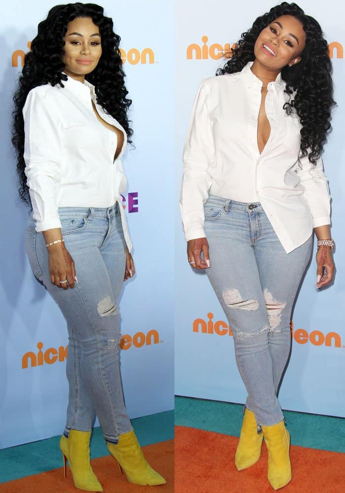 Blac Chyna rocked distressed jeans at Nickelodeon's 2017 Kids' Choice Awards