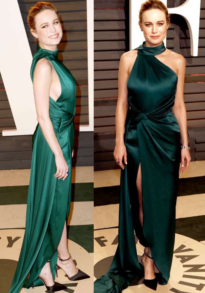Brie Larson attending the Vanity Fair Oscar Party at the Wallis Annenberg Center for the Performing Arts
