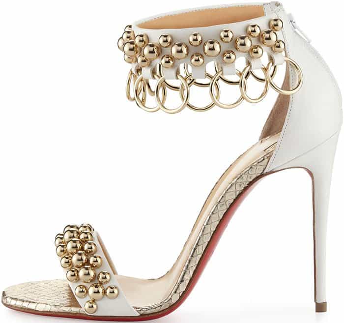 hristian Louboutin "Gypsandal" Ball-Studded Ring-Trim Sandals