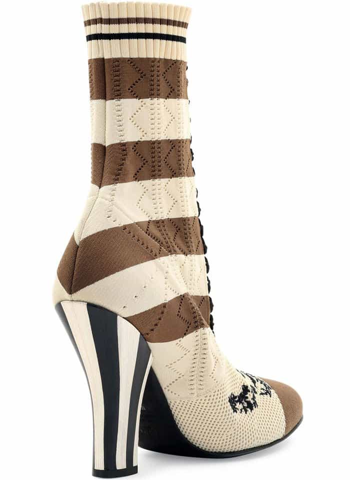 Fendi Striped Knit Sock Booties