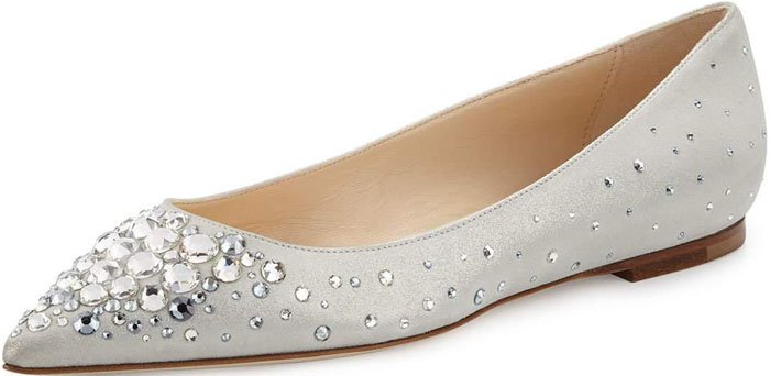 Jimmy Choo Alina Crystal Studded Flats