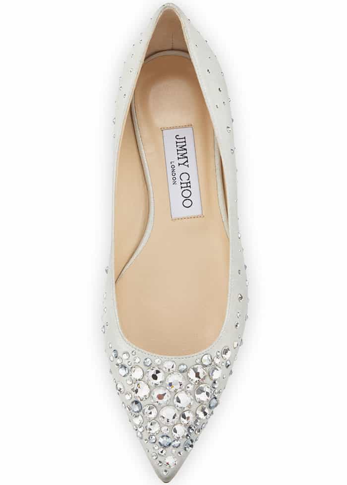 Jimmy Choo Alina Crystal Studded Flats