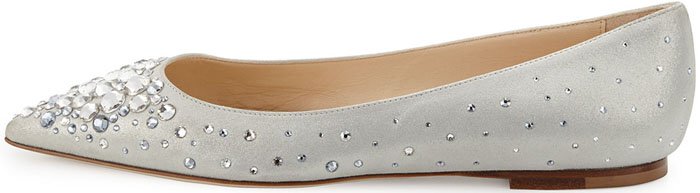 Jimmy Choo Alina Crystal Studded Flats