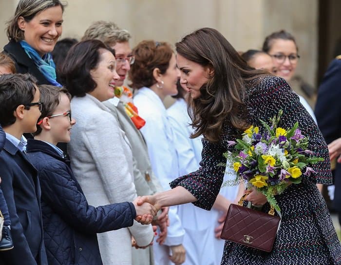 The Duke and Duchess of Cambridge visit Les Invalides military hospital during their official visit to Paris