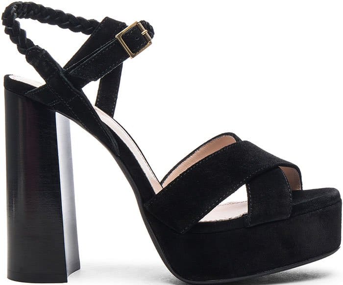 Lanvin braided suede platform sandals