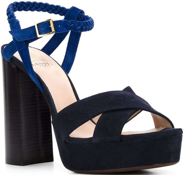 Lanvin braided suede platform sandals