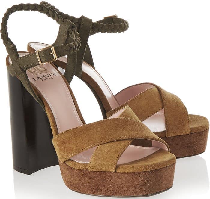 Lanvin braided suede platform sandals