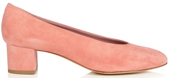 Mansur Gavriel Ballerina Pumps in Pink Suede