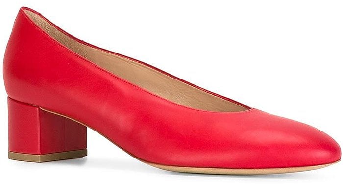 Mansur Gavriel Ballerina Pumps in Red Leather