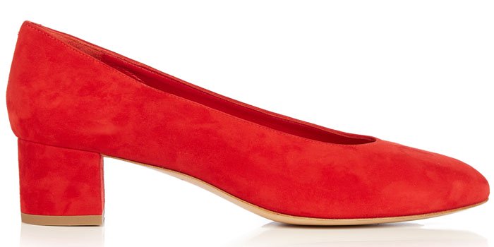 Mansur Gavriel Ballerina Pumps in Red Suede