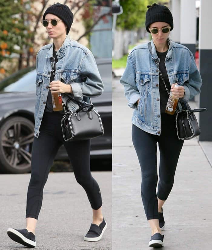 Rooney Mara photographed without makeup while heading to a hair salon.