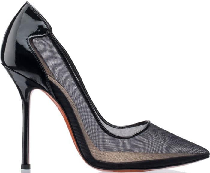 Soebedar 'Shania' Black-Patent-and-Mesh Pumps