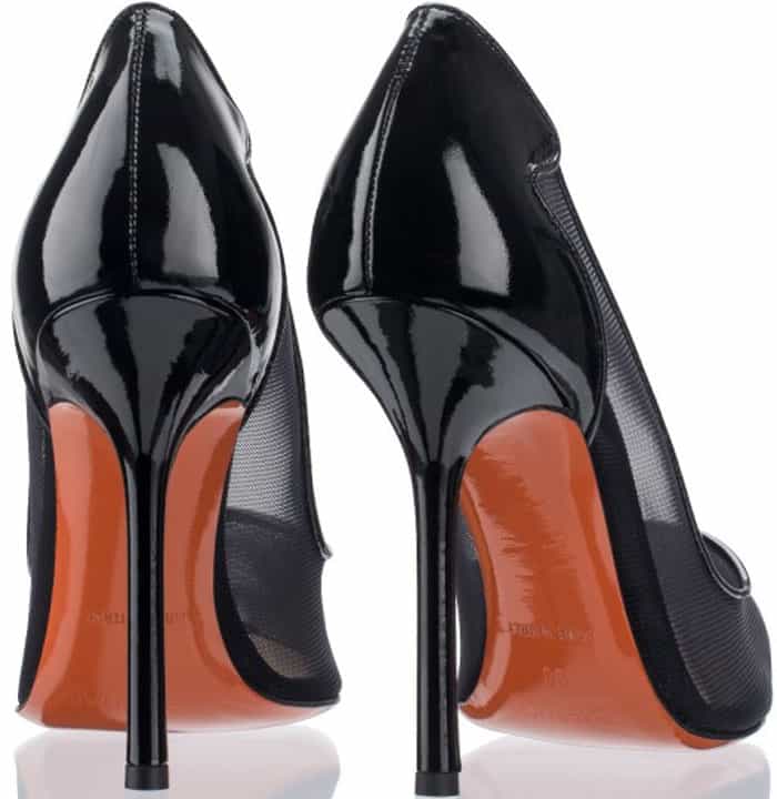 Soebedar 'Shania' Black-Patent-and-Mesh Pumps