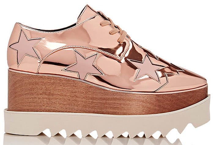 Stella McCartney Elyse Star-Cutout Platform Oxford Creepers in Tea Rose