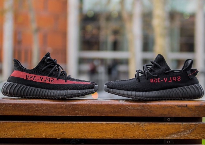 Black/Re YEEZY Boost 350 V2 Sneakers