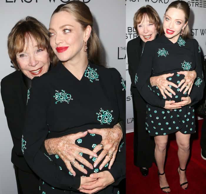 Amanda Seyfried with co-star Shirley MacLaine at 'The Last Word' premiere