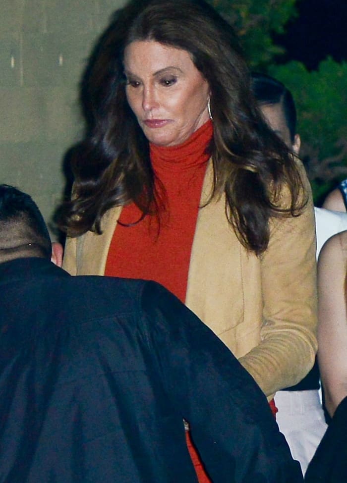 Caitlyn Jenner exits Nobu Malibu, a popular restaurant known for exquisite cuisine featuring Nobu Matsuhisa's signature dishes