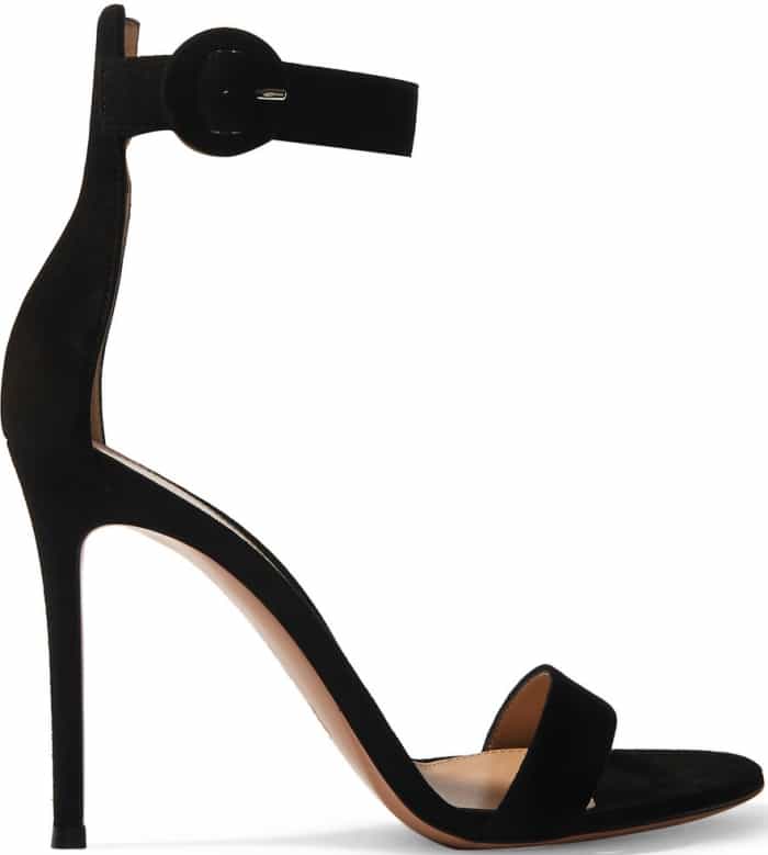 Gianvito Rossi “Portofino” Sandals in Black Suede