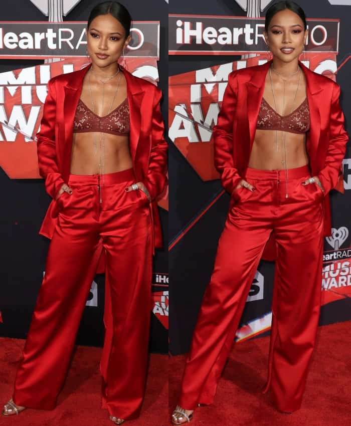 Karrueche Tran at the 2017 iHeartRadio Music Awards held at The Forum in Los Angeles, California, on March 5, 2017