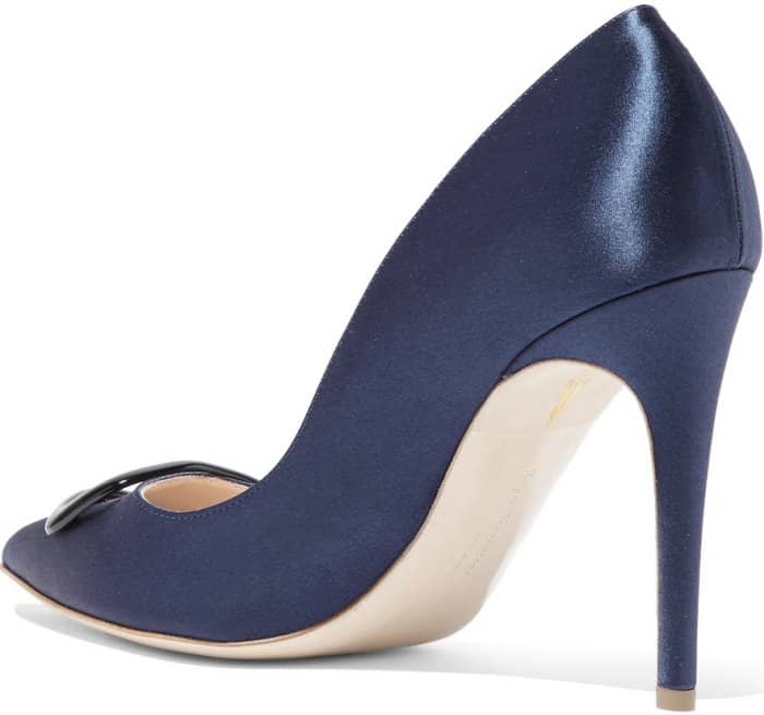 Rupert Sanderson “Etienne” Moonlight Embellished Satin Pumps