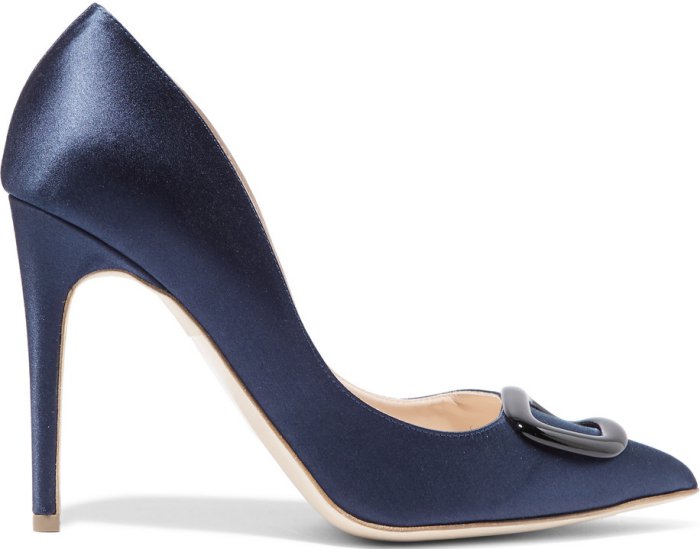 Rupert Sanderson “Etienne” Moonlight Embellished Satin Pumps