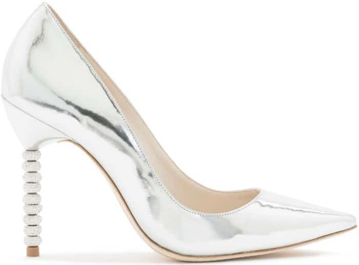 Sophia Webster “Coco Crystal” Pumps in Metallic Silver