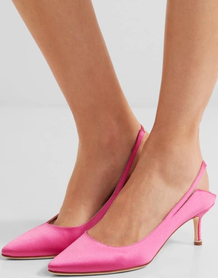 Vetements x Manolo Blahnik satin slingback pumps