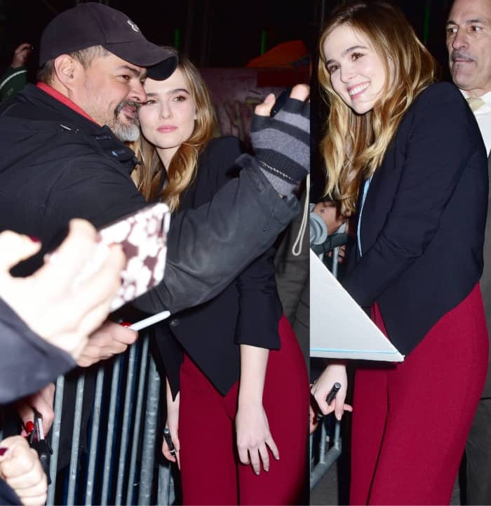 Zoey Deutch outside the Ed Sullivan Theater in New York City on February 27, 2017