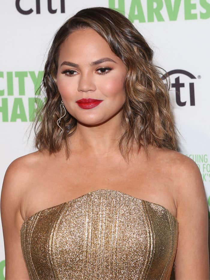 Chrissy Teigen at the 23rd Annual City Harvest "An Evening of Practical Magic" Gala at Cipriani 42nd Street in New York City on April 25, 2017.
