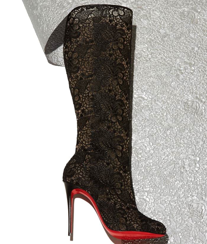 Christian Louboutin "Tennissima" net lace boots