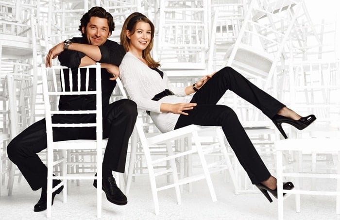 Ellen Pompeo and Patrick Dempsey from ABC's hit show Grey's Anatomy