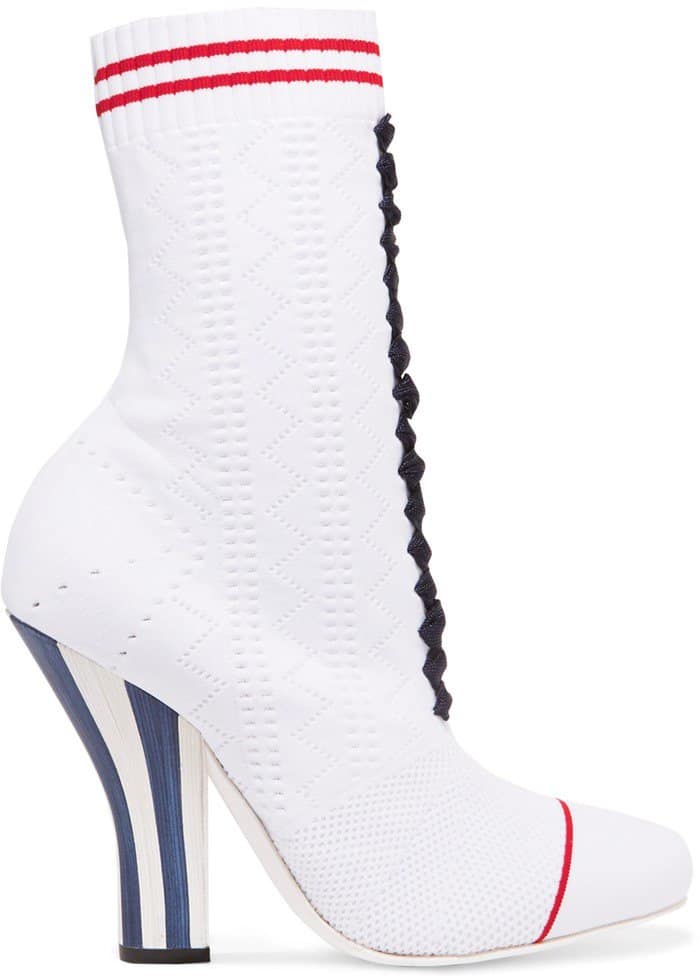 Fendi Stretch-Knit Ankle Boots