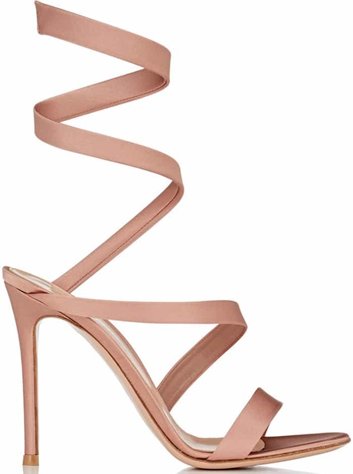 Gianvito Rossi Pink Opera Satin Sandals 