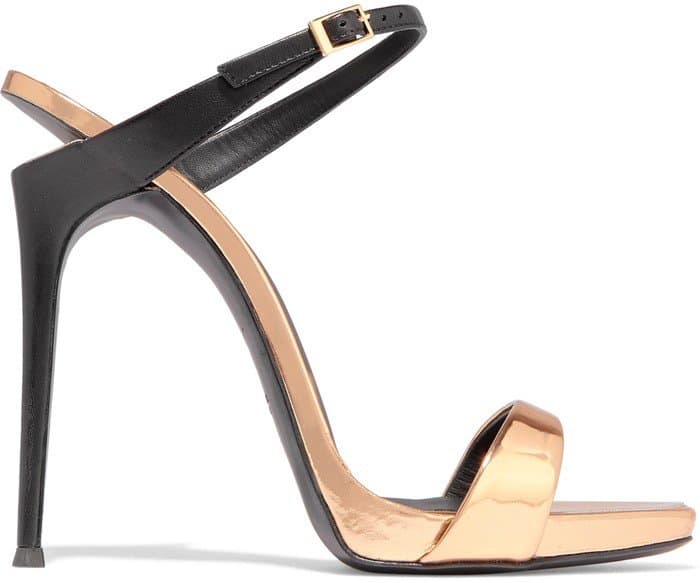 Giuseppe Zanotti 'Tania' Cutout Metallic Leather Mules