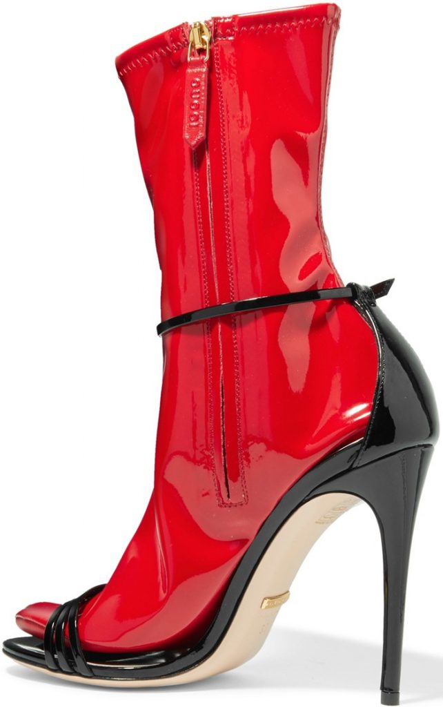 Gucci 'Ilse' Patent Leather Sandals With Removable Latex Socks
