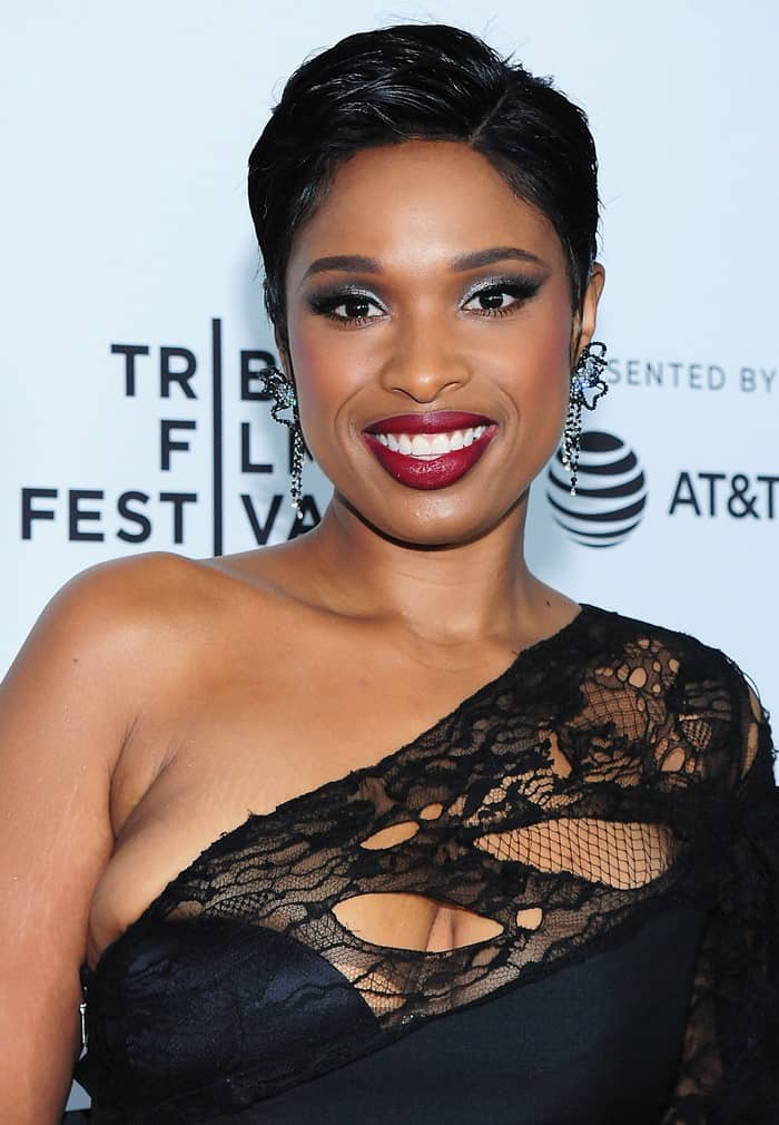 Jennifer Hudson dazzles at the Tribeca Film Festival in a daring Saint Laurent lace mini dress