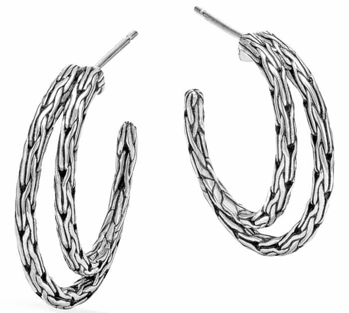 John Hardy "Classic Chain" Double Hoop Earrings